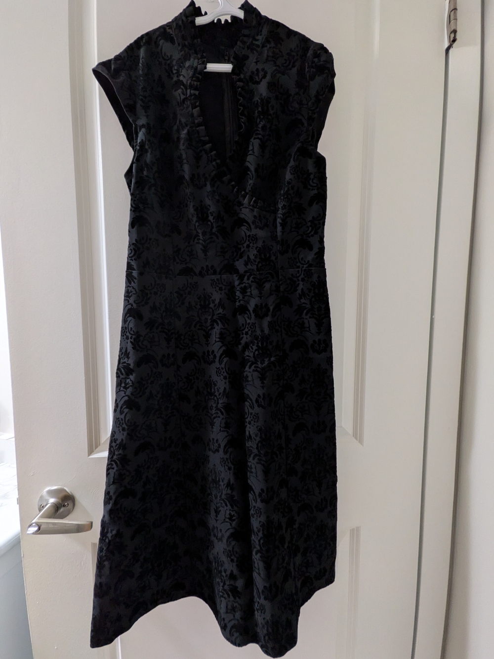 Vintage le chateau Black Damask Midi Dress